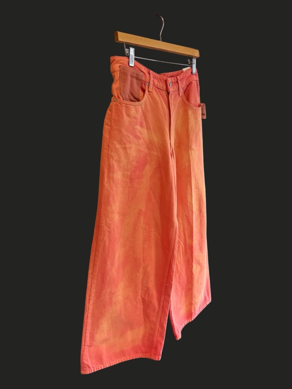 NWT FREE PEOPLE WE THE FREE Waterfalls Baggy Wide Leg Jeans Oklahoma Sun 27 - Picture 5 of 15